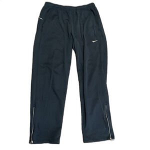 Nike Dri-Fit Black Fleece Tapered Ankle Zip Athletic Sweatpants Size L